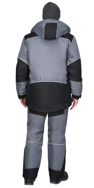 Костюм "АРКТИКА" зимний: куртка дл., брюки, ср. серый с черным