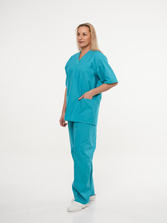 Куртка рабочая универсальная №104 (блуза) бирюза, ткань ТИСИ