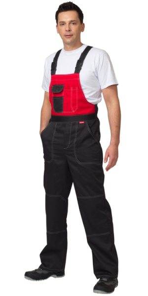 Костюм "Гранд" летний: куртка, полукомбинезон чёрный с красным (ЧЗ)