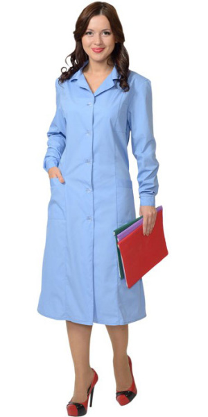 Халат женский с рельефами голубой (ЧЗ)