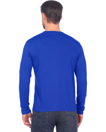 Футболка длинные рукава васильковая 160г/м2, (М-63)