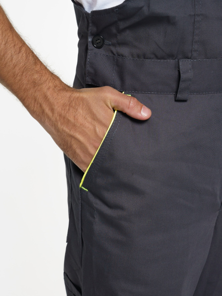 Полукомбинезон "ХОВАРД" :  темно-серый с черной и лимонной отд. (ЧЗ)