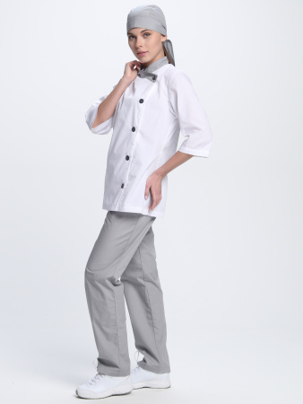 Костюм женский Канди (тк.ТиСи,120), серый/белый (ЧЗ)