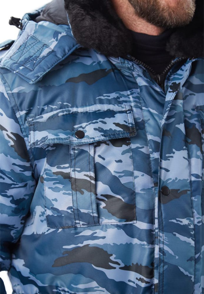 Куртка мужская "Охрана " зимняя кмф серый "вихрь" (ЧЗ) КУР606-К029 URSUS