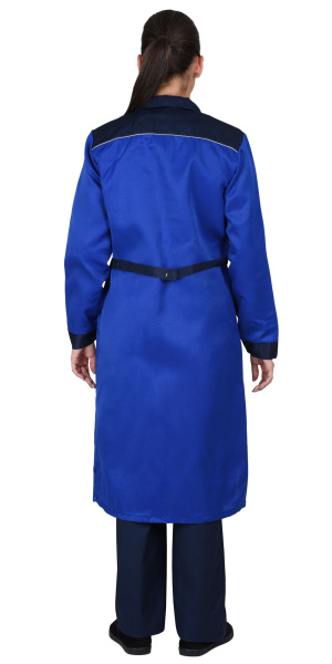 Халат "Сириус-ТЕХНОЛОГ" женский (тк. смесовая) василёк с тёмно-синим