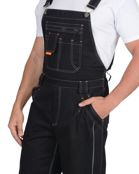 Костюм "ДЖЕТ": куртка, п/к т-синий с васильковым и оранж.отд (узб. Саржа) пл. 320 г/кв.м