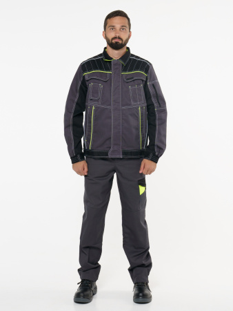 Брюки "ХОВАРД" :  темно-серые с черной и лимонной отд.