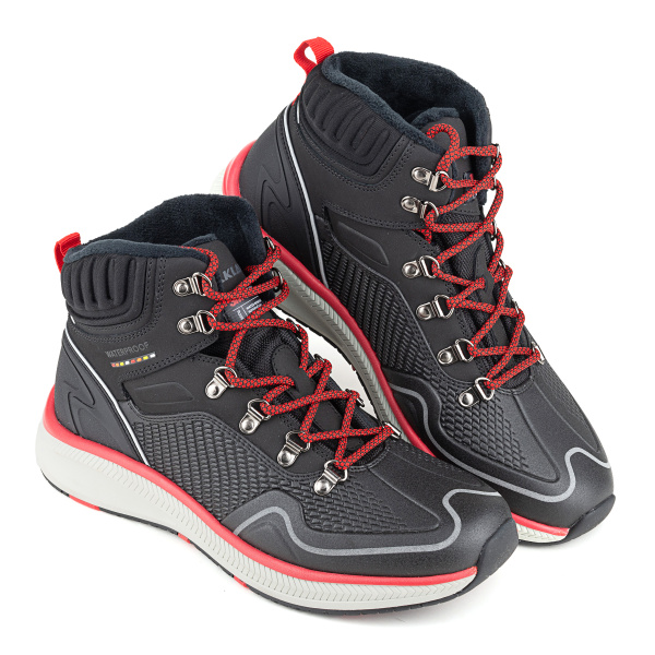 Ботинки ТПУ, кожа, текстиль, подошва ЭВА/резина ELKLAND мод. 164 черный/красный/белый