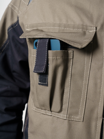 Куртка рабочая мужская №116 хаки, черный, ткань Канвас