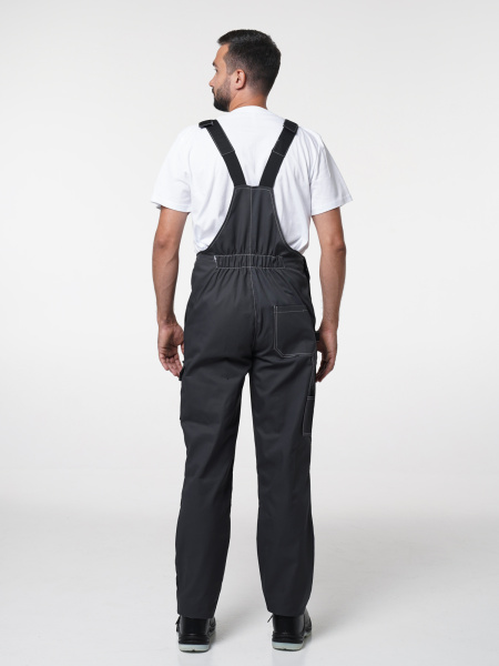 Полукомбинезон рабочий мужской №116 серый с черный, СОП, ткань Rodos