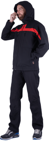 Куртка СОФТШЕЛЛ, черный-красный (ЧЗ)