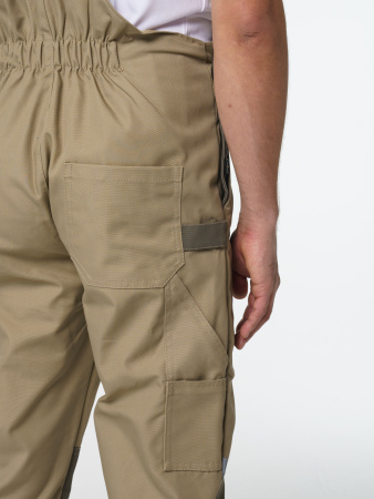 Полукомбинезон рабочий мужской №116 бежевый, хаки, СОП, ткань Канвас 