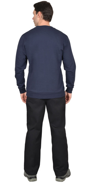 Толстовка-футер дл. рукава т-синяя, рукав с манжетом, пл.240 г/кв.м