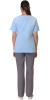 Костюм "КЭТРИН" женский: блуза, брюки, голубой с темно-серым