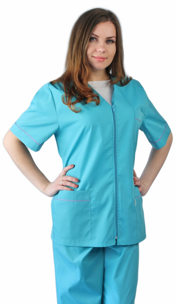 Костюм женский "Глория" бирюзовый с сиреневым (ЧЗ)