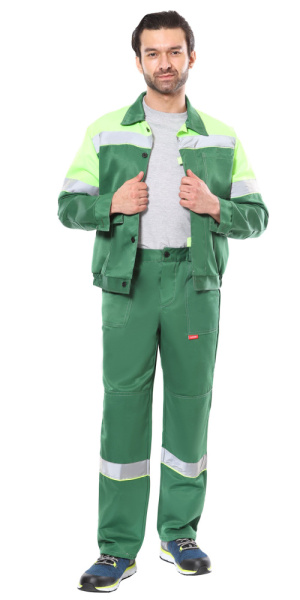 Костюм "ЛЕГИОНЕР" летний, куртка, брюки зеленый с лимонным и СОП 50мм (ЧЗ)