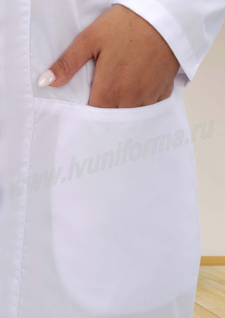 Халат медицинский женский "Мишель" белый с серым