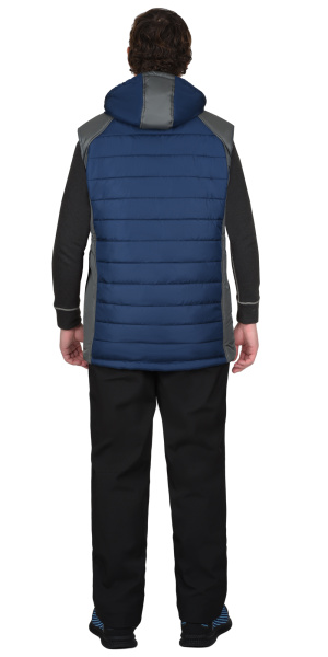 Жилет "Урбан" синий с серым тк. Дюспо